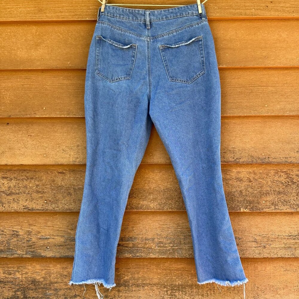 Forever 21 High Rise Ankle Distressed Lose Fit Blue Jeans Size 28 - Picture 3 of 13